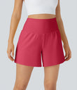 SoftlyZero™ Airy Super High Waisted 2-in-1  Cool Touch Yoga Shorts 5'' with Pockets-Longer Length - Winterberry