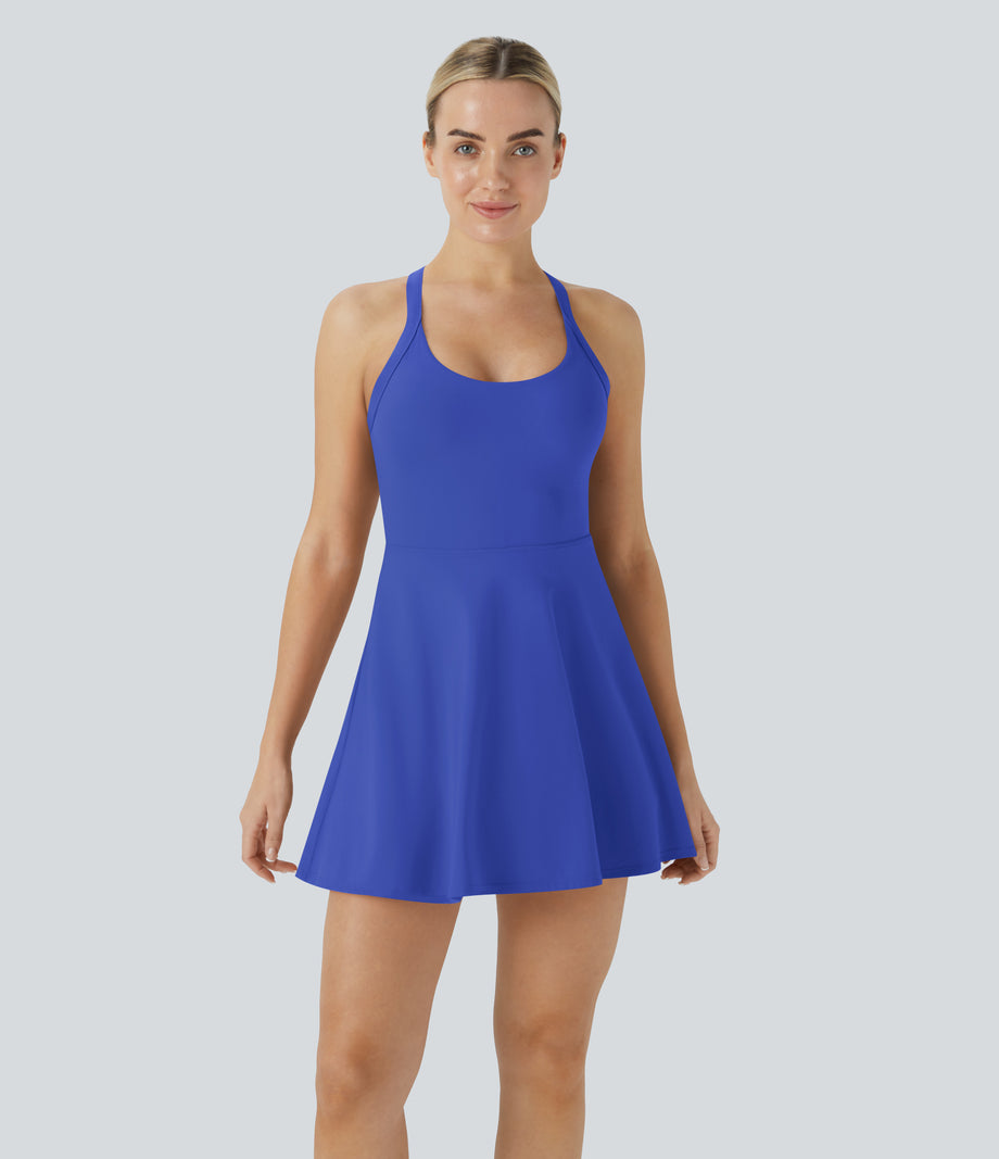 SoftlyZero™ Airy Backless Twisted Cool Touch Dance Active Dress-Easy Peezy Edition - Aster Blue