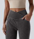 Halara Flex™ High Waisted Crossover Pocket Washed Casual Jeans - Cool Gray Denim