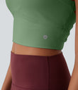 SoftlyZero™ Plush Cut Out Cropped Yoga Tank Top - Kashmir