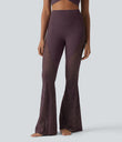 Halara UltraSculpt™ High Waisted Tummy Control Contrast Lace Yoga Flare Leggings with Pocket - Night's Purple