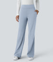 Halara Flex™ DayStretch Mid Rise Side Zipper Pocket Work Flare Pants - Baby Blue