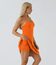 SoftlyZero™ Airy Cut Out 2-in-1 Pocket Cool Touch Longer Active Dress-UPF50+ - Exotic Orange
