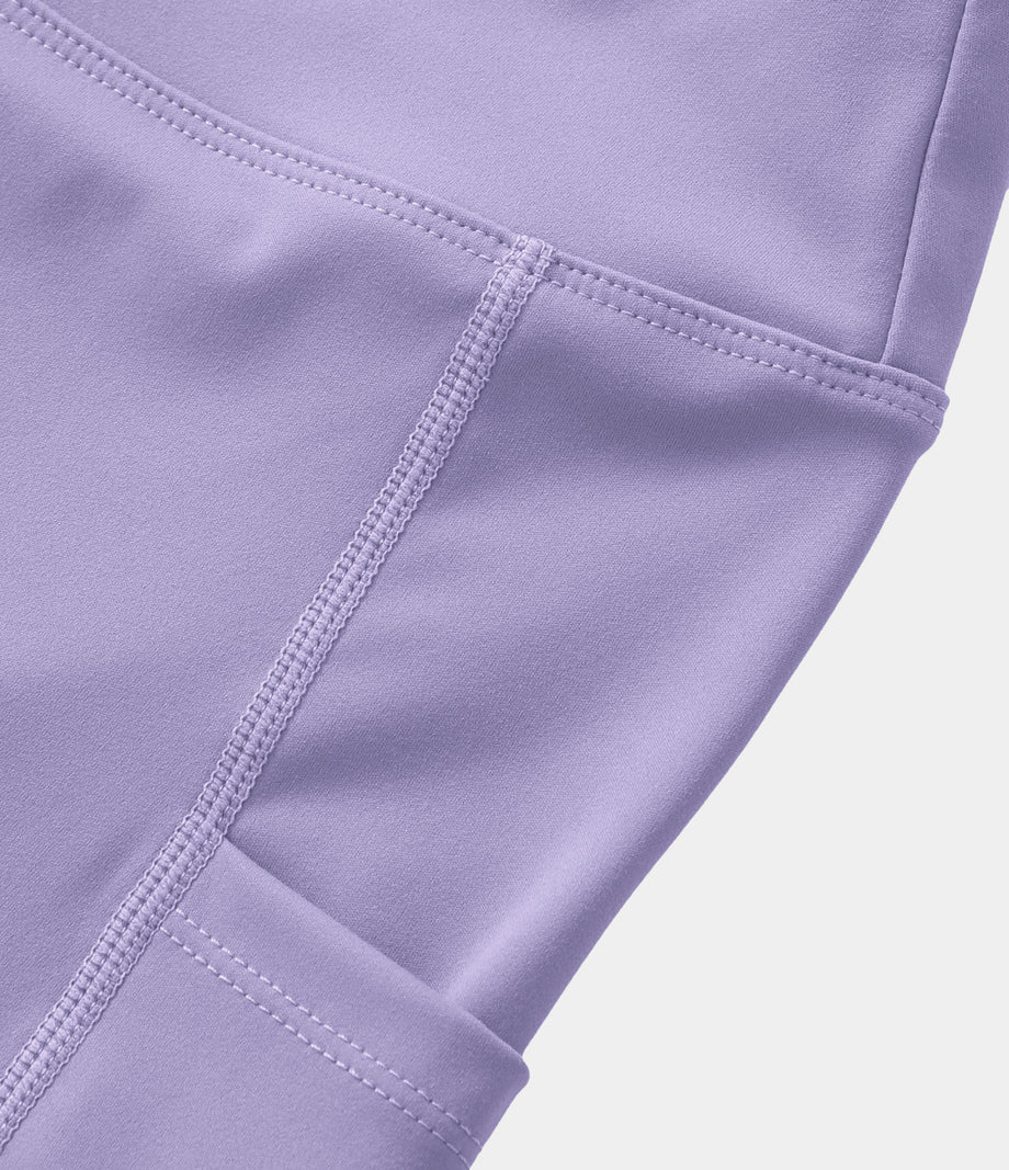SoftlyZero™ Plush Double Straps 2-Piece Pocket Slip Dance Active Dress A-D Cups - Lavender