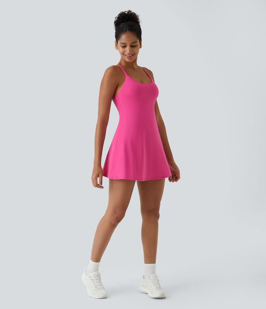 SoftlyZero™ Plush Backless Active Dress - Fuchsia Purple