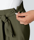Halara Flex™ High Waisted Tie Side Wide Leg Work Pants - Burnt Olive