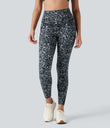 Halara UltraSculpt™ Leopard Print High Waisted Tummy Control Yoga Leggings with Pockets - Black and Silver Leopard Print