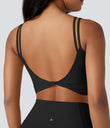 Halara UltraSculpt™ Double Straps Twisted Backless Cropped Yoga Tank Top - Black
