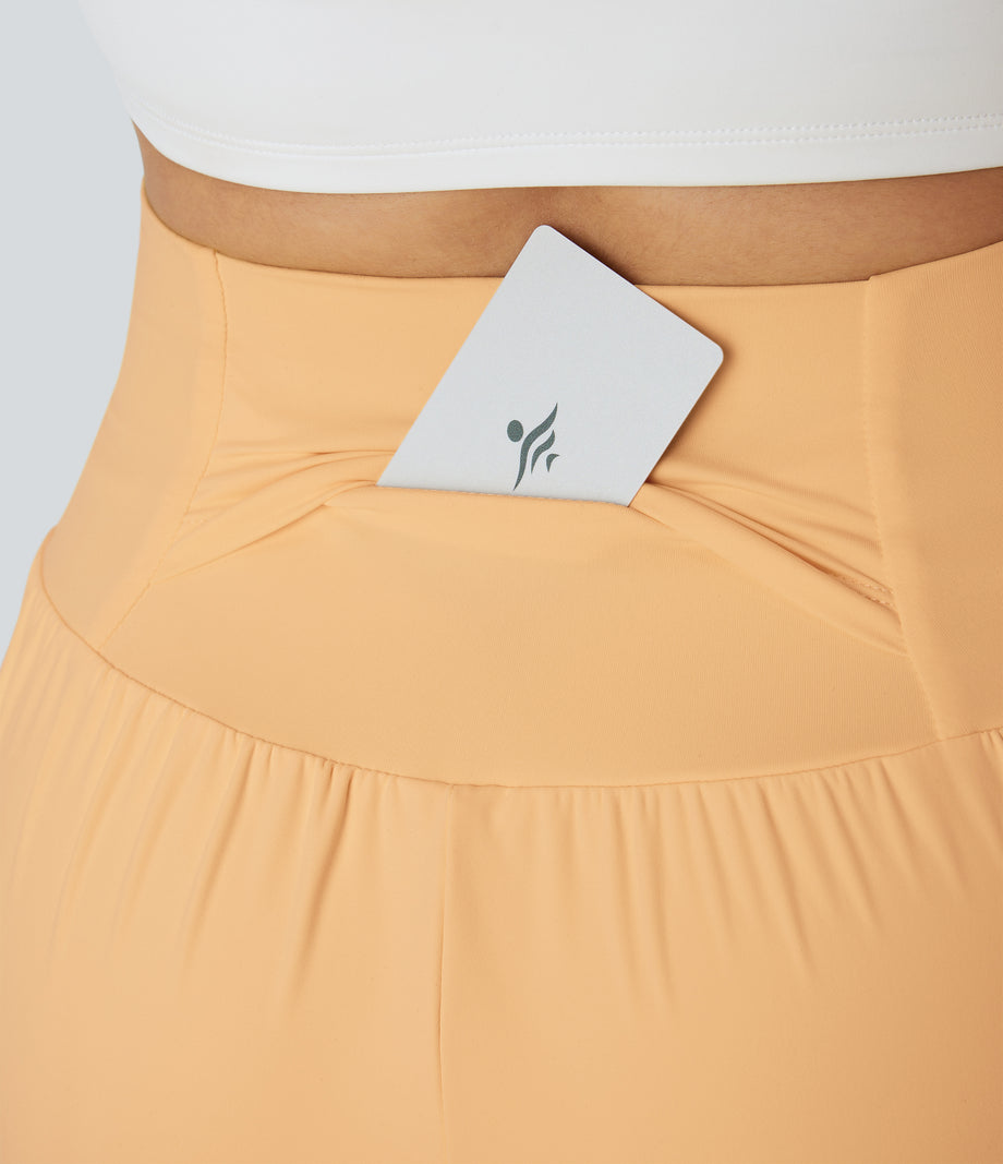 SoftlyZero™ Airy Super High Waisted 2-in-1  Cool Touch Yoga Shorts 5'' with Pockets-Longer Length - Sunburst
