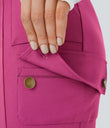 DayStretch High Waisted Zipper Pockets Solid Skinny Cargo Pants - Raspberry Rose
