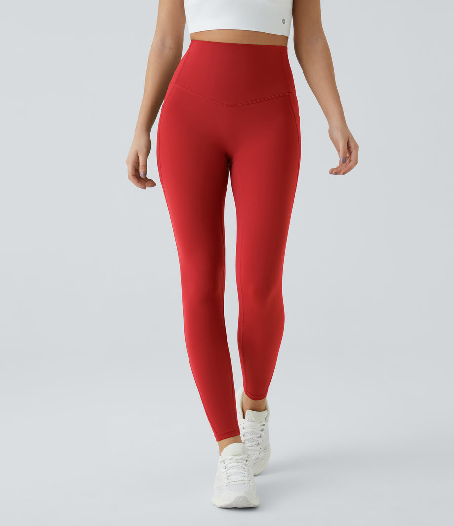 Halara UltraSculpt™ High Waisted Tummy Control Pocket Shaping Training Leggings - Aura Orange