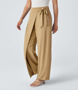Halara Flex™ High Waisted Tie Side Wide Leg Work Pants - Desert Brown