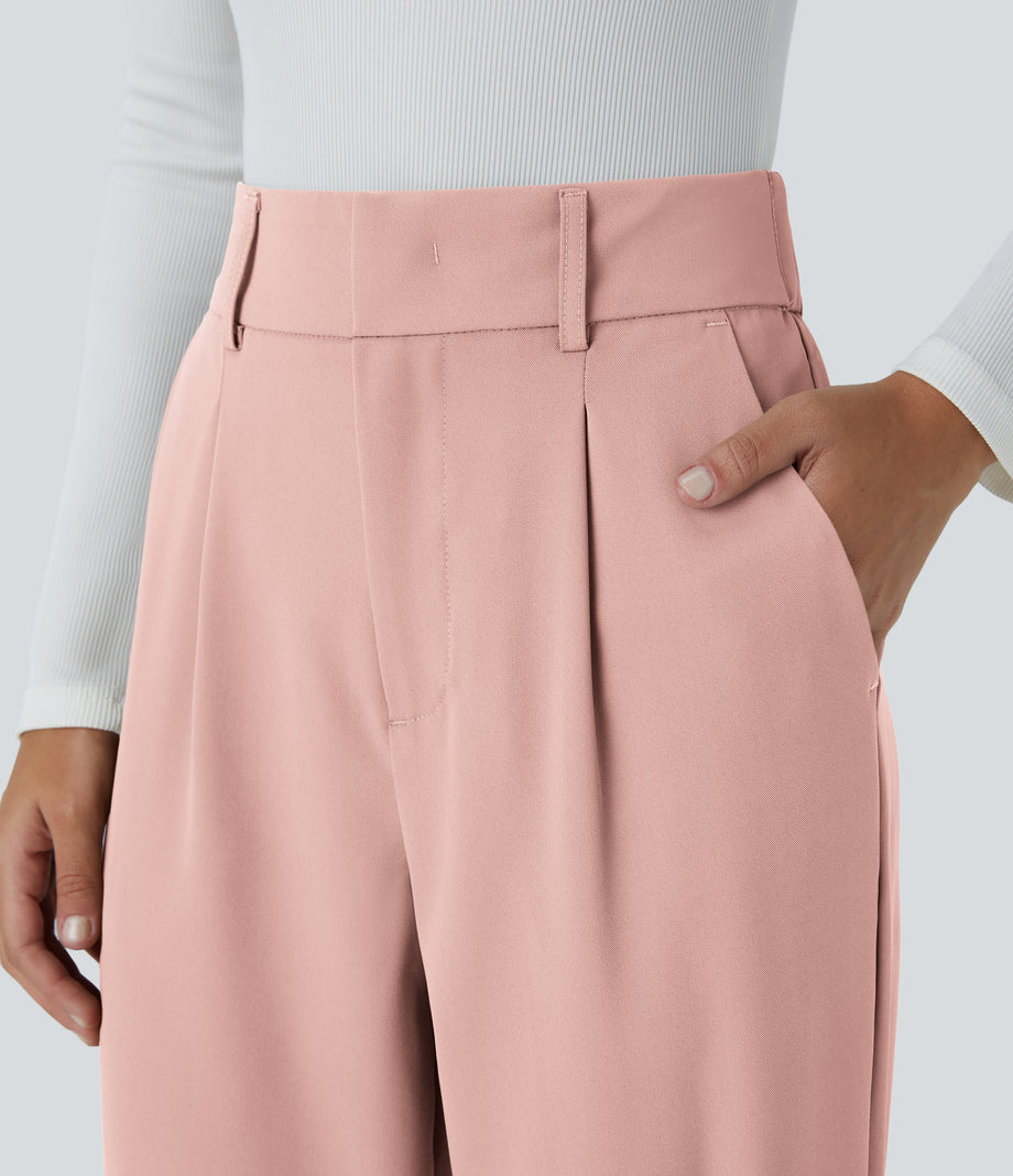 Halara Flex™ High Waisted Pocket Solid Work Tapered Pants - Peachskin
