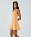 SoftlyZero™ Airy Backless Twisted Flare Low Support Dance Active Dress-Longer Length-Easy Peezy Edition A-D Cups - Sunburst