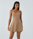 SoftlyZero™ Airy Backless Twisted Flare Low Support Dance Active Dress-Longer Length-Easy Peezy Edition A-D Cups - Tanzine