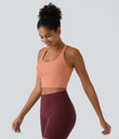 SoftlyZero™ Plush Cut Out Cropped Yoga Tank Top - Sun Baked