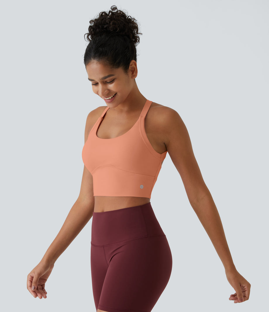 SoftlyZero™ Plush Cut Out Cropped Yoga Tank Top - Sun Baked