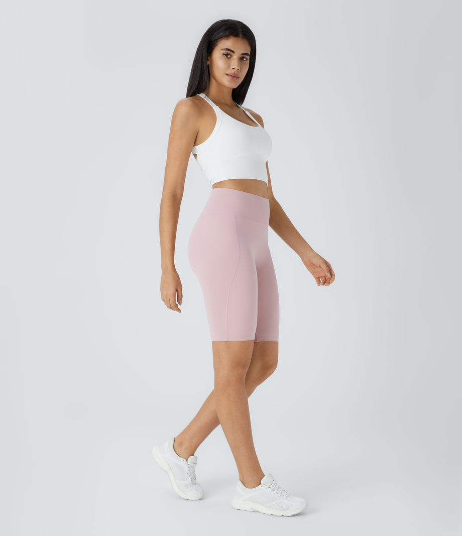 SoftlyZero™ Plush Cut Out Cropped Yoga Tank Top - White