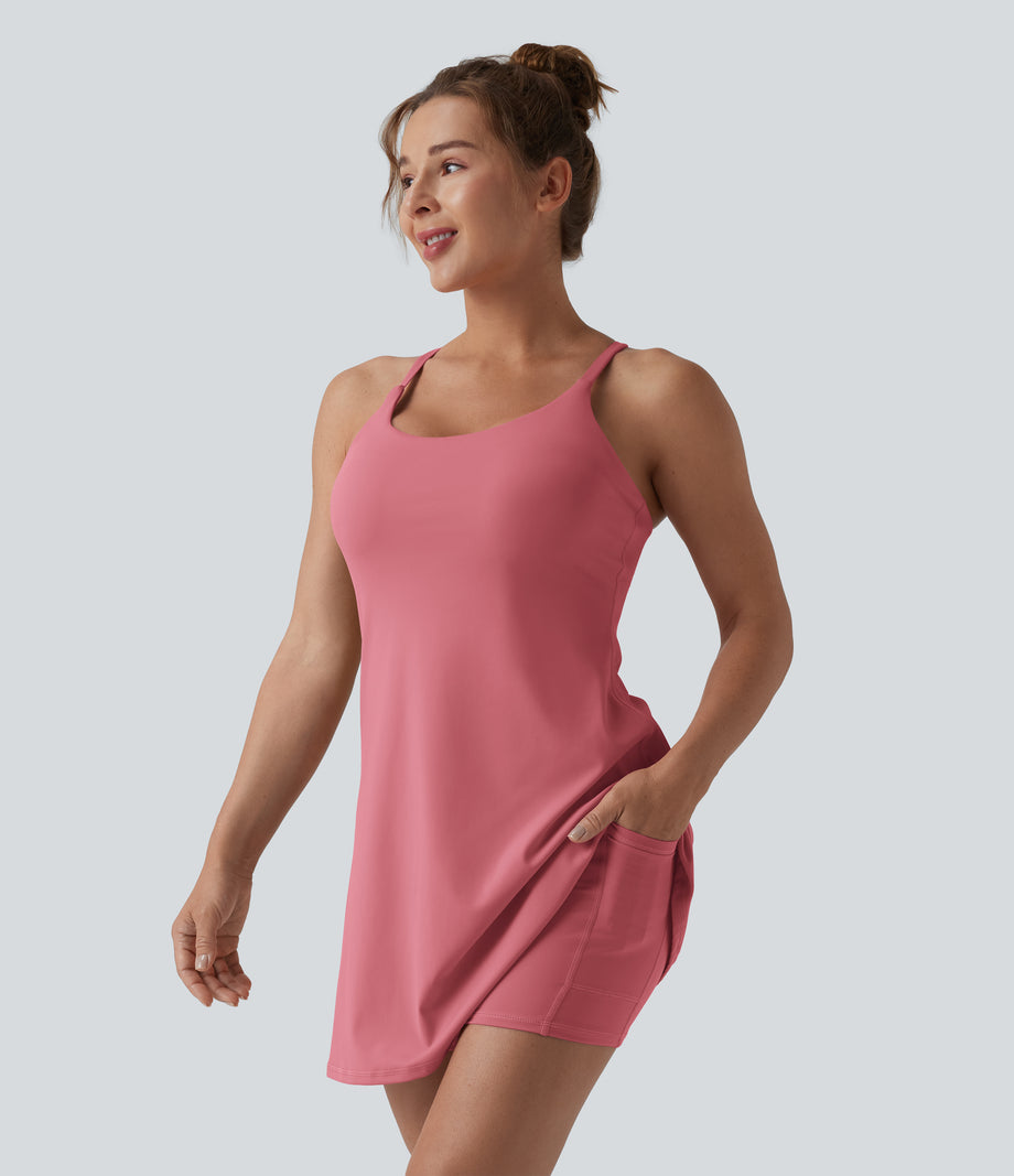 Softlyzero™ Plush Backless Active Dress-Easy Peezy Edition DD-F - Begonia Rouge