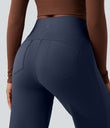 DayStretch High Waisted Tummy Control Wide Leg Baggy Yoga Pants with Pockets - Midnight Blue