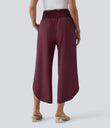 Breezeful™ High Waisted Crossover Quick Dry Resort Pants with Pockets - Amaranth