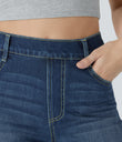 Halara Flex™ High Waisted Pockets Straight Leg Washed Casual Jeans - Distressed Denim Dark Blue