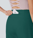 SoftlyZero™ Airy High Waisted Pockets Cool Touch Yoga Bermuda Shorts - Forest Biome
