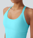 SoftlyZero™ Plush Cut Out Yoga Tank Top A-D Cups - Baroque Blue
