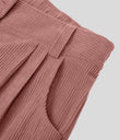 Mid Rise Zipper Pocket Corduroy Casual Pants - Desert Sand
