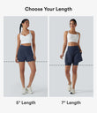 SoftlyZero™ Airy Super High Waisted 2-in-1 Cool Touch Yoga Shorts 5'' with Pockets - Mood Indigo
