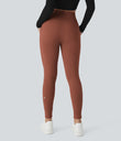 SoftlyZero™ Plush High Waisted Drawstring Pocket Plain Full Length Joggers - Sequoia