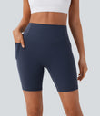 Halara UltraSculpt™ High Waisted Scrunch Butt Lifting Tummy Control Side Pocket Shaping Workout Biker Shorts 7'' - Mood Indigo