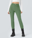 DayStretch High Waisted Zipper Pockets Solid Skinny Cargo Pants - Kashmir