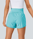 SoftlyZero™ Airy Super High Waisted 2-in-1 Cool Touch Yoga Shorts with Pockets - Loka Blue