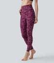 Halara UltraSculpt™ Leopard Print High Waisted Tummy Control Yoga Leggings with Pockets - Black and Fuchsia Leopard Print