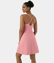 SoftlyZero™ Airy Cut Out 2-in-1 Pocket Cool Touch Longer Active Dress-UPF50+ - Rose Pink