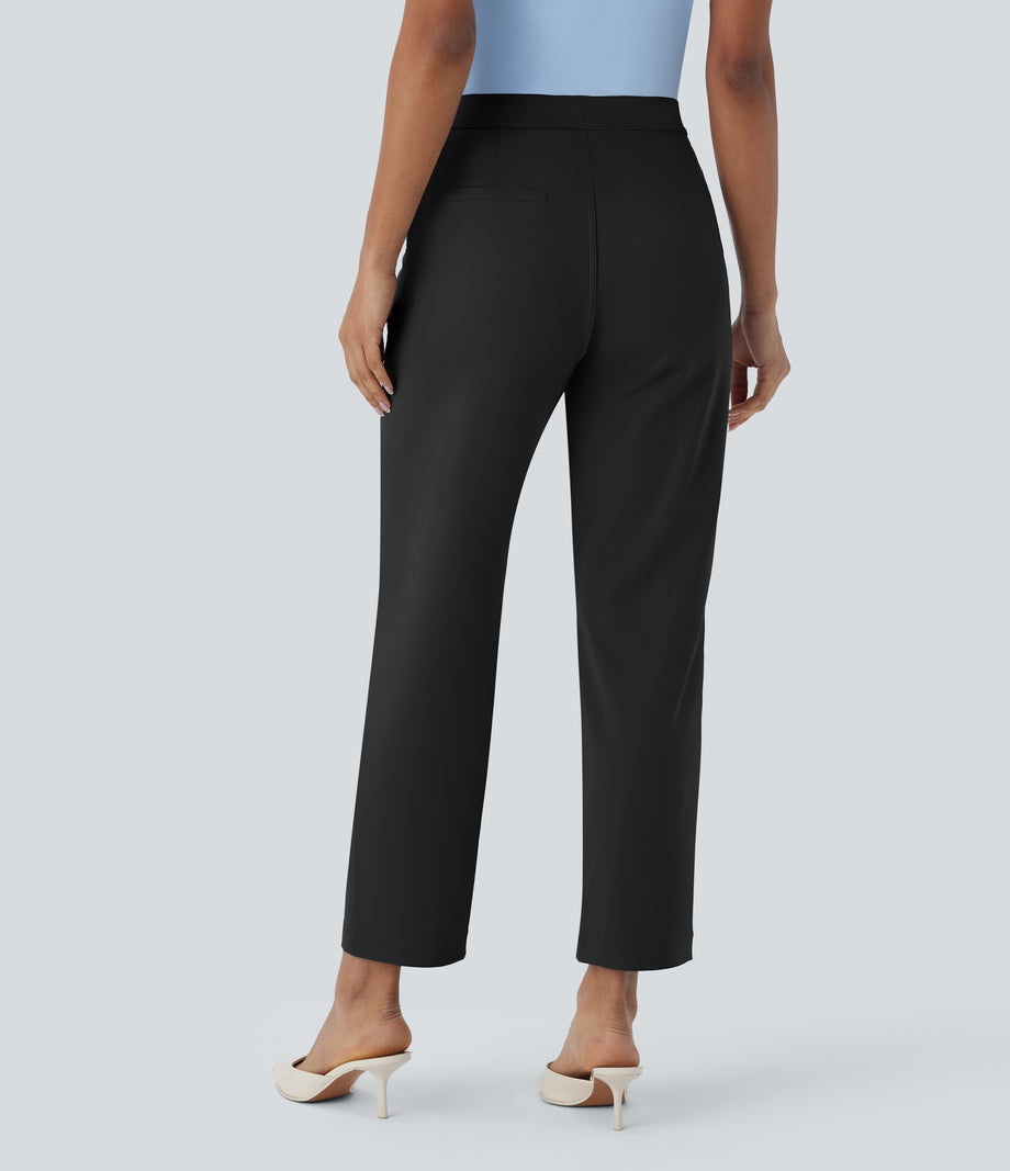 Halara Flex™ DayStretch High Waisted Pocket Ankle Length Tapered Work Pants - Black