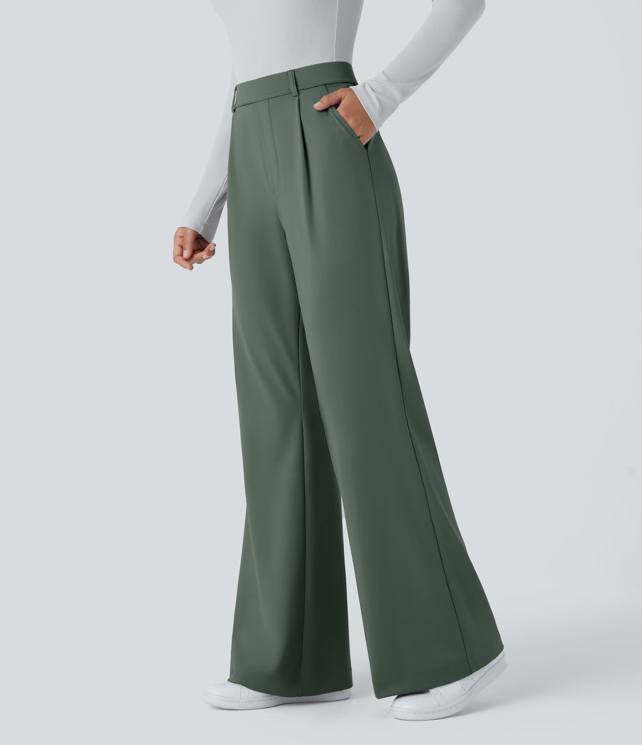 Halara Flex™ DayStretch High Waisted Pocket Work Flare Pants - Deep Aquamarine