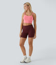 Double Straps Cropped Yoga Tank Top - Dreamy Peach Pink