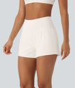 SoftlyZero™ Airy Super High Waisted 2-in-1 Cool Touch Yoga Shorts with Pockets - Egret