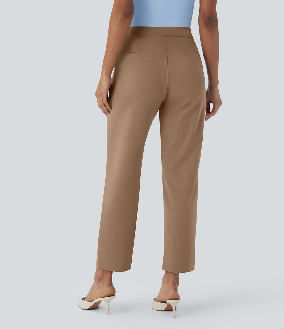 Halara Flex™ DayStretch High Waisted Pocket Ankle Length Tapered Work Pants - Burro