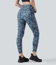 Halara UltraSculpt™ Leopard Print High Waisted Tummy Control Yoga Leggings with Pockets - Black and Blue Leopard