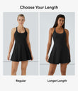 SoftlyZero™ Airy Backless Twisted Flare Low Support Dance Active Dress-Longer Length-Easy Peezy Edition A-D Cups - Majolica Blue