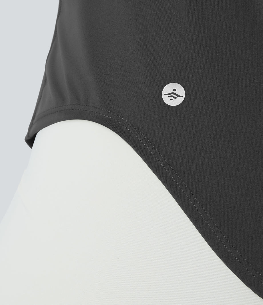 Halara UltraSculpt™ Round Neck Curved Hem Workout Tank Top - Volcanic Ash