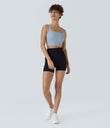 SoftlyZero™ Airy Square Neck Backless Crisscross Cropped Cool Touch Yoga Tank Top-UPF50+ - Baby Blue