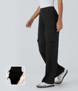 Halara Flex™ Mid Rise Pockets Straight Leg Casual Cargo Jeans - Black Denim