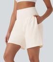 SoftlyZero™ Airy Super High Waisted 2-in-1 Cool Touch Yoga Shorts 7" with Pockets - Egret