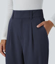 Halara Flex™ High Waisted Pocket Solid Work Tapered Pants - Black Iris
