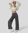 Halara Flex™ High Waisted Pockets Wide Leg Loose Work Jeans - Hemp Rope Black Denim