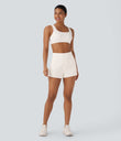 SoftlyZero™ Airy Super High Waisted 2-in-1 Cool Touch Yoga Shorts with Pockets - Egret